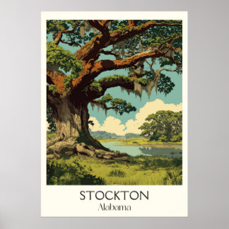 Poster Stockton Alabama Carvalhos Antigos