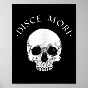 Poster Stoic Filosofia Disce Mori Skull Stoicism Cotação 
