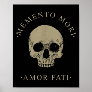 Poster Stoic Filosofia Memento Mori Amor Fati Skull Stoi