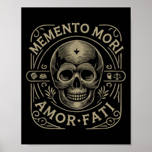 Poster Stoic Filosofia Memento Mori Amor Fati Skull Stoi