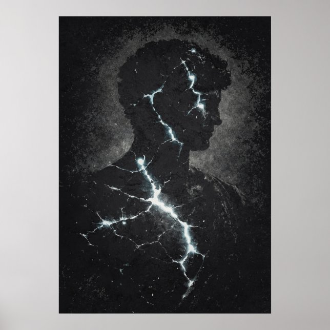 Poster Stoic Guardian, Modern Matrix Abstract Art (Frente)