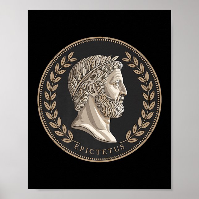 Poster Stoic Roman Epictetus Bust Premium (Frente)