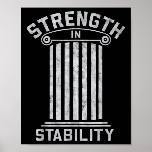 Poster Stoicismo Forte e Estático Estabilidade Citação Mo (Frente)