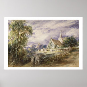 Póster Stoke a igreja de Poges, 1833 (w/c no papel)
