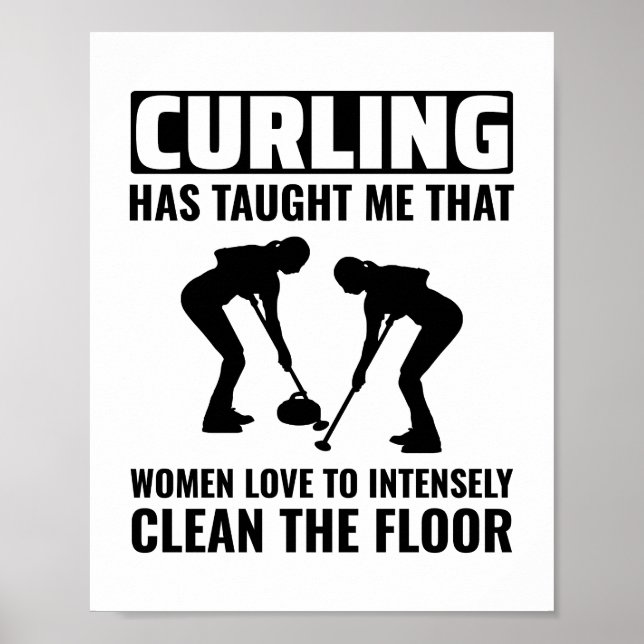 Poster Stone Curling Winter Ice Sport Curler (Frente)