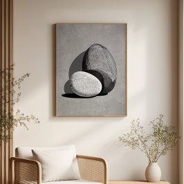 Póster Stone Harmony Abstrato Japandi Mínimo Wall Art