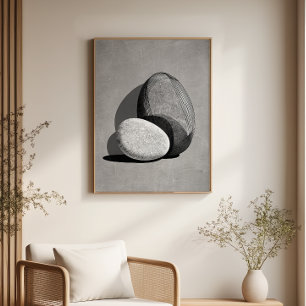 Póster Stone Harmony Abstrato Japandi Mínimo Wall Art