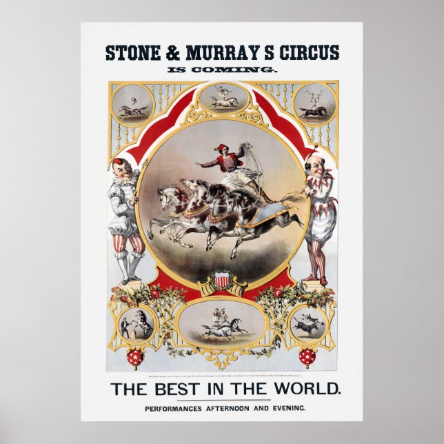 Poster Stone & Murray's Circus, cerca de 1870. (Frente)