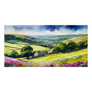 Póster "Stonedale" Wide Landscape Yorkshire Dales Cena