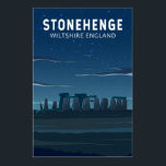 Poster Stonehenge England Viagem Vintage Art<br><div class="desc">Trabalho de arte de vetor Stonehenge. É constituído por um anel exterior de pedras verticais em pé sarsen,  cada uma com cerca de 13 pés de altura,  7 pés de largura e cerca de 25 toneladas,  cunhadas pela ligação de pedras intel horizontais.</div>
