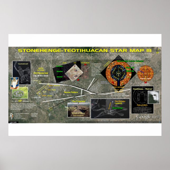 Poster Stonehenge - Mapa das Estrelas Taurus 3 (Frente)