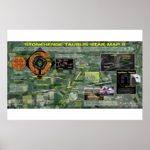 Poster Stonehenge - mapa de estrela 2 do Taurus