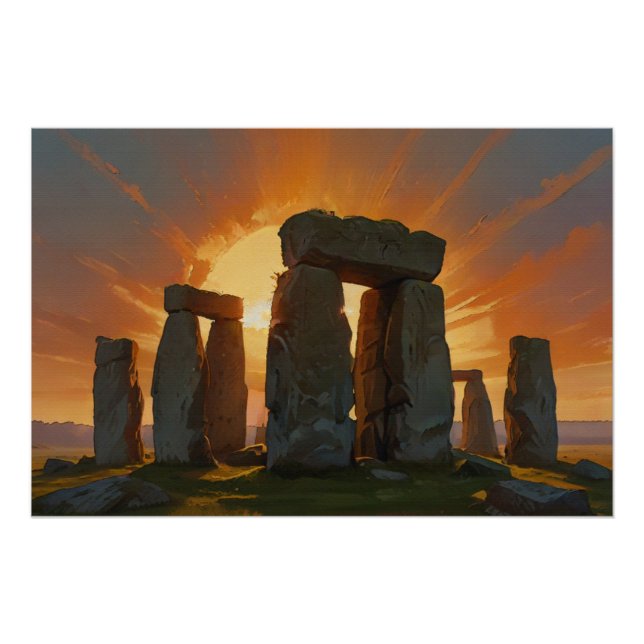 Póster Stonehenge no nascer do sol (Frente)