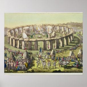 Póster Stonehenge, ou um templo circular dos Druids, pl