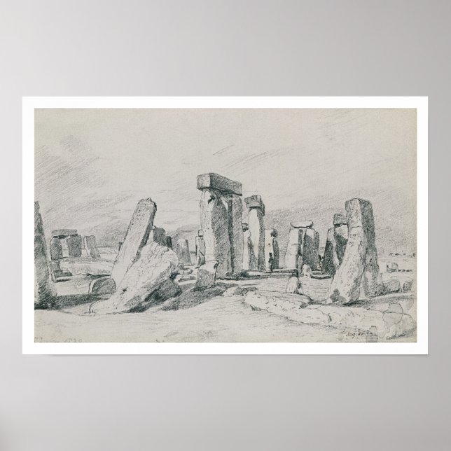 Póster Stonehenge, Wiltshire, 1820 (desenho) (Frente)