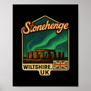 Poster Stonehenge Wiltshire Reino Unido Aurora Borealis L