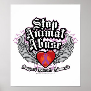 Poster Stop Animal Abuse Wings