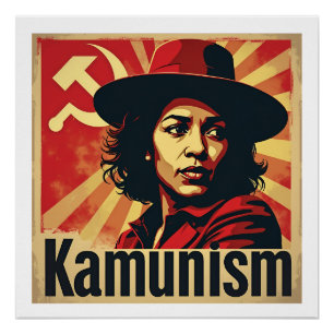 Póster Stop Kamunism Harris Walz 2024 Camrade Kamala