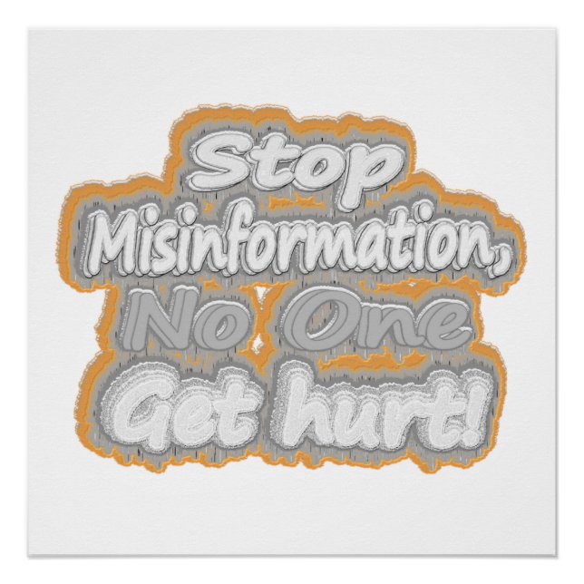 Póster "Stop Misinformation", Design de beleza. Comprar A (Frente)