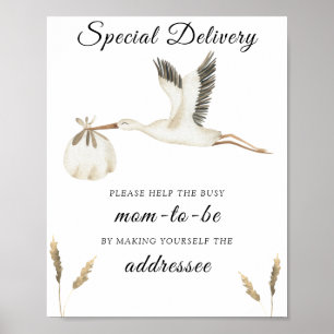 Poster Stork - Ajude o Busy Mãe-a-Ser Destinatário