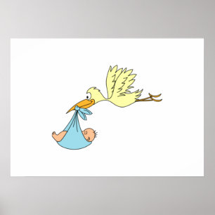 Poster Stork Entregando um Bebê
