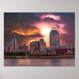 Poster Stormy Cincinnati Excelente American Ball Park
