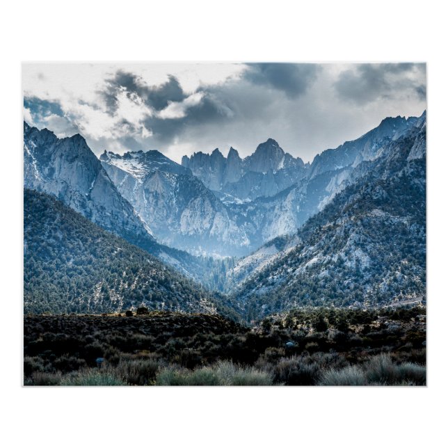 Póster Stormy Mt Whitney Do Alabama Colinas Glossy (Frente)
