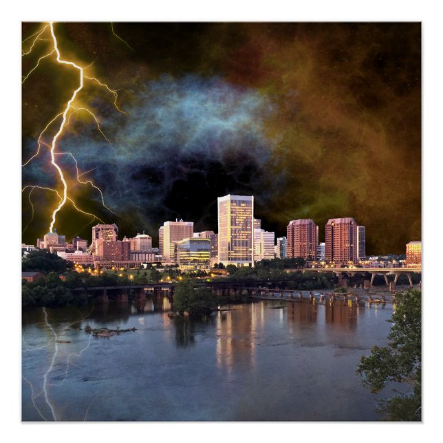 Póster Stormy Richmond Skyline (Frente)