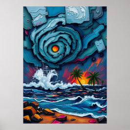 Poster Stormy Seas & Celestial Swirls