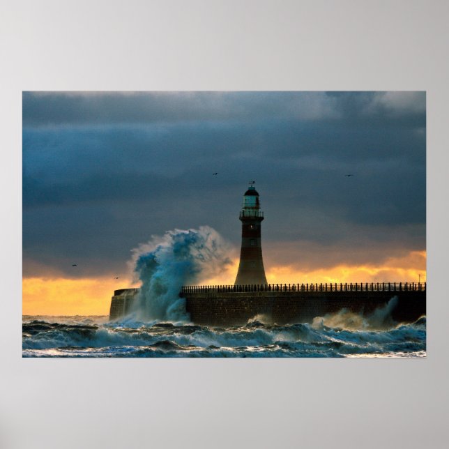 Poster Stormy Seas em Roker Poster/Impressão (Frente)