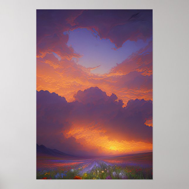 Poster Stormy Sunset Horizon (Frente)