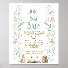 Poster Story Book Baby Shower Don't Say Baby Game
