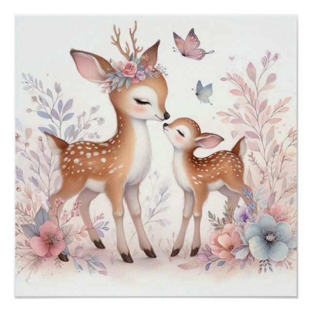 Póster Storybook Woodland Babings Deer Love (Frente)