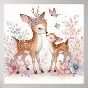 Poster Storybook Woodland Babings Deer Love