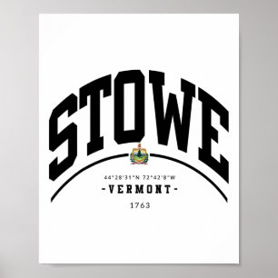 Poster Stowe Vermont Caminhada Stowe Lembrança Montanha R