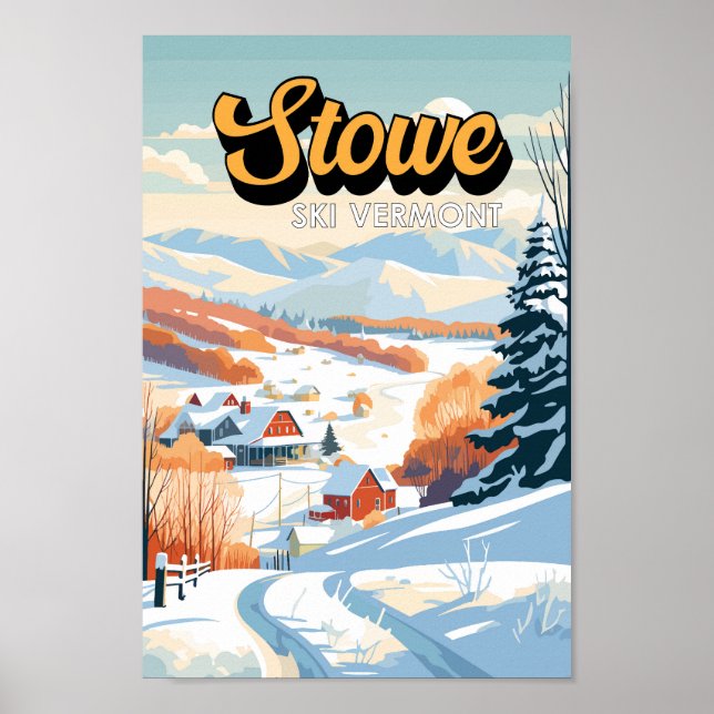 Poster Stowe Vermont Winter Vintage (Frente)