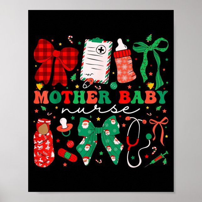 Poster Stpartum Xmas Coquette Mother Baby Nurse Christmas (Frente)