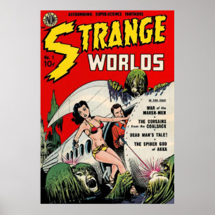 Poster STRANGE WORLDS Science Fiction Cobrir de quadrinho