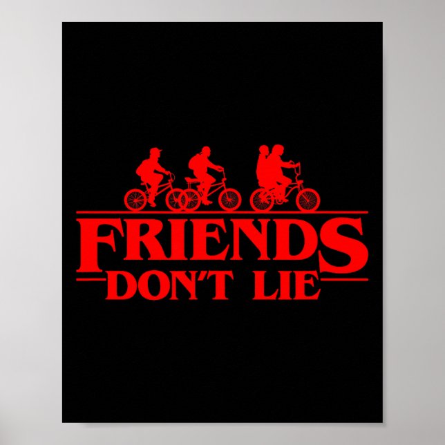 Poster Stranger Things Group Shot Red Friends Don't Lie  (Frente)