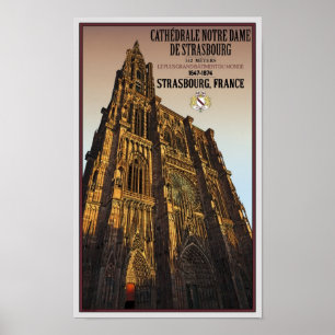 Póster Strasbourg - catedral Notre Dame