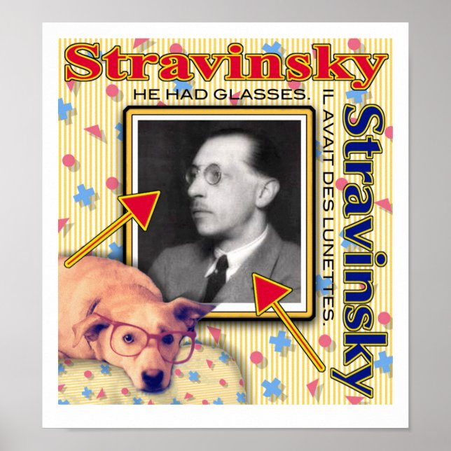 Póster Stravinsky - Ele tinha óculos. (Frente)