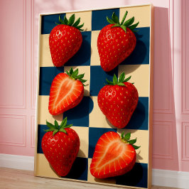 Poster Strawberries art, Bold Fruit