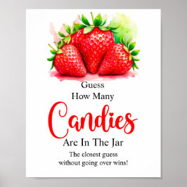 Poster Strawberry Adivinha Quantas Candies Sinal De Jogo