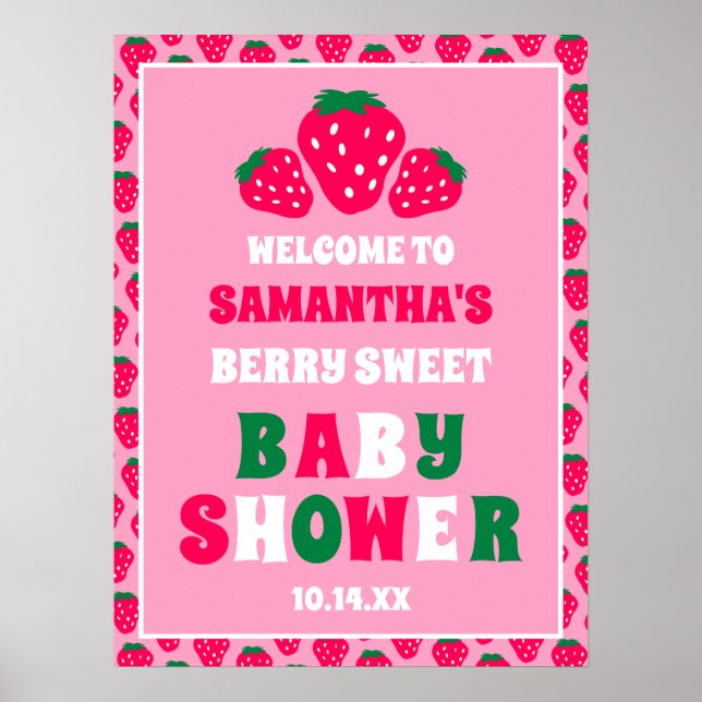 Poster Strawberry Baby Girl Chá Berry Sweet (Frente)