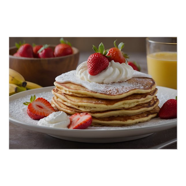 Póster Strawberry & Banana Pancakes (Frente)