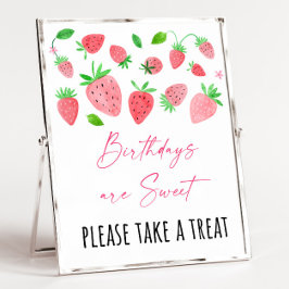 Poster Strawberry Berry Sweet Birthday Treme Sinal