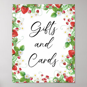 Poster Strawberry Berry Sweet Chá de fraldas de present