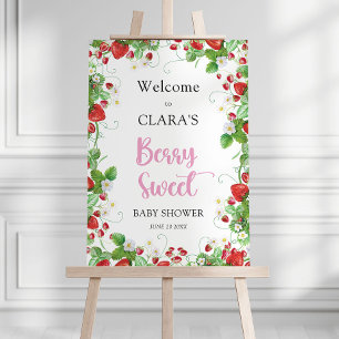Poster Strawberry Berry Sweet Chá de fraldas Welcome