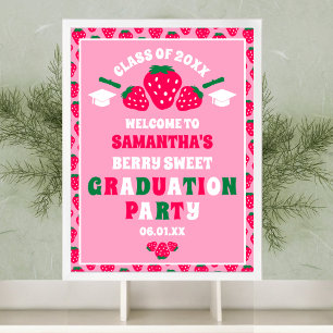 Poster Strawberry Berry Sweet Festa de formatura Welcome