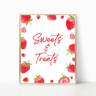 Poster Strawberry Berry Sweet Sweets and Treats Sign